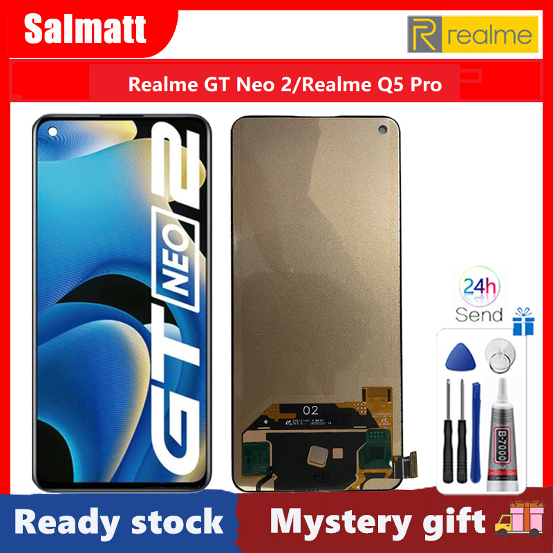 Salmatt tft lcd cho oppo realme gt neo 2 / realme q5 pro linh kiện màn hình cảm ứng lcd với khung giữa