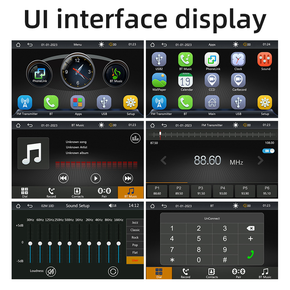 7 inch car radio bluetooth không dây tương thích carplay android auto fm radio mirrorlink hd built-in loa màn hình cảm ứng camera hành trình