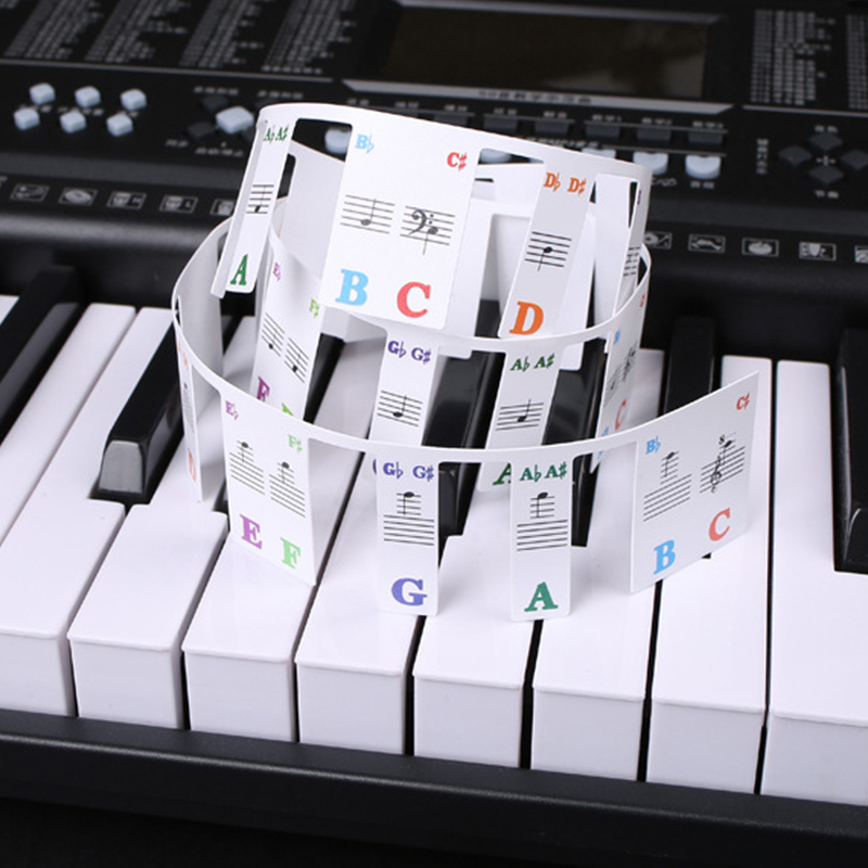 61 / 88 Phím Đàn Piano Ghi Chú Dải Bàn Phím Có Thể Tháo Rời PVC Ghi Chú Miếng Dán Điện Tử Đàn Organ Không Dán Miếng Dán