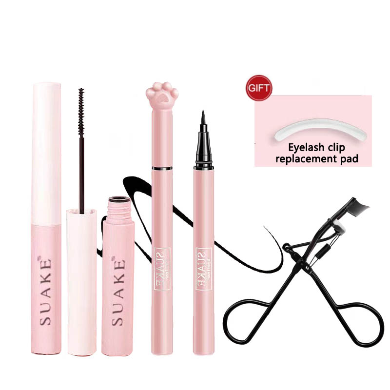 Set Mascara Và Bút Kẻ Mắt 30g Chất Lượng Cao/Bộ Mỹ Phẩm Trang Điểm Mắt Combo Bút Kẻ Mắt Dạng Lỏng + Mascara +Kẹp lông mi Chống Thấm Nước Lâu Trôi（01 # đen, 02 # nâu, 03 # Chì kẻ mày màu đen）