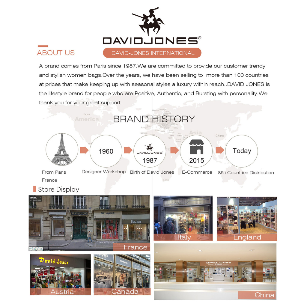 Túi DAVID JONES da PU đeo chéo thời trang cho nữ