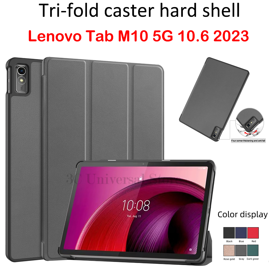 Vỏ bảo vệ cho lenovo tab m10 5g 10.61 '' 2023 bao da pu màu rắn hoa văn dễ thương bao da từ tính cho lenovo tab m 10 5g 10.61 inch