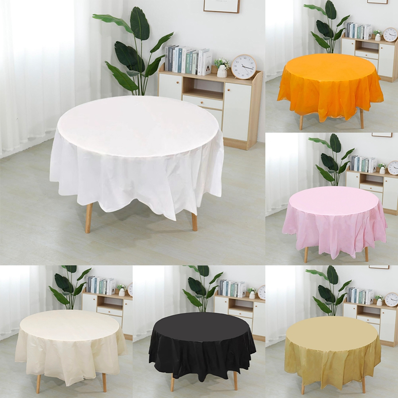 213cm khăn trải bàn màu trắng / vàng khăn trải bàn polyester khăn trải bàn dùng một lần trong nhà trang trí tiệc ngoài trời màu mantel khăn trải bàn tiệc nhu cầu trang trí nội thất