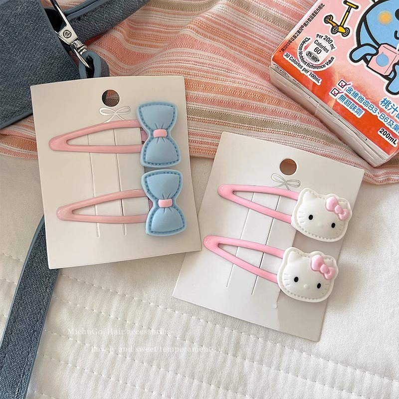 Phim hoạt hình mèo nơ kẹp tóc nữ phong cách nhật bản trán tóc gãy tóc mái kẹp bên dễ thương cô gái ngọt ngào kẹp tóc mũ