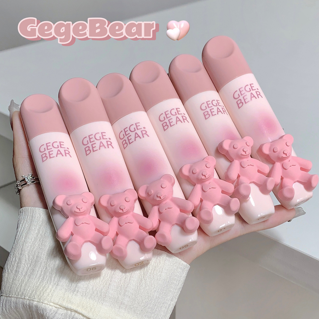 Gege bear bear tender color lip glaze soft mist matte lip clay student party plain white affordable lipstick no.gx1079