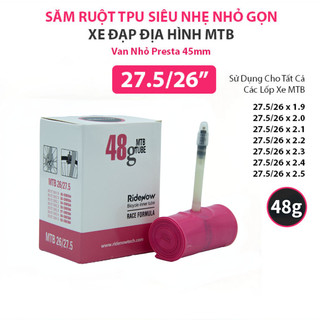 RideNow Lốp Xe Đạp Siêu Nhẹ Bằng Ruột Xe Đạp TPU SV45mm 27.5 / 26 Inches X 1.9-2.5 62g Săm Xe Đạp