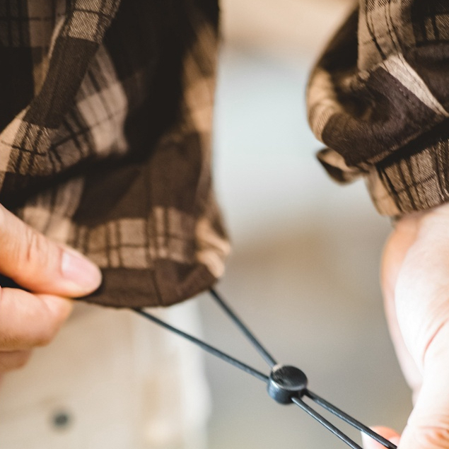 Áo Sơ Mi Tay Dài Dáng Rộng Sọc Ca Rô Màu Cà Phê Phối Dây Rút Thời Trang Retro Nhật Bản Cá Tính Cho