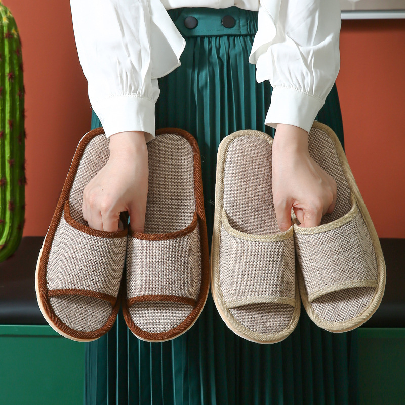 Dép vải lanh trong nhà gia dụng, nam và nữ, cặp đôi, 37-45 size