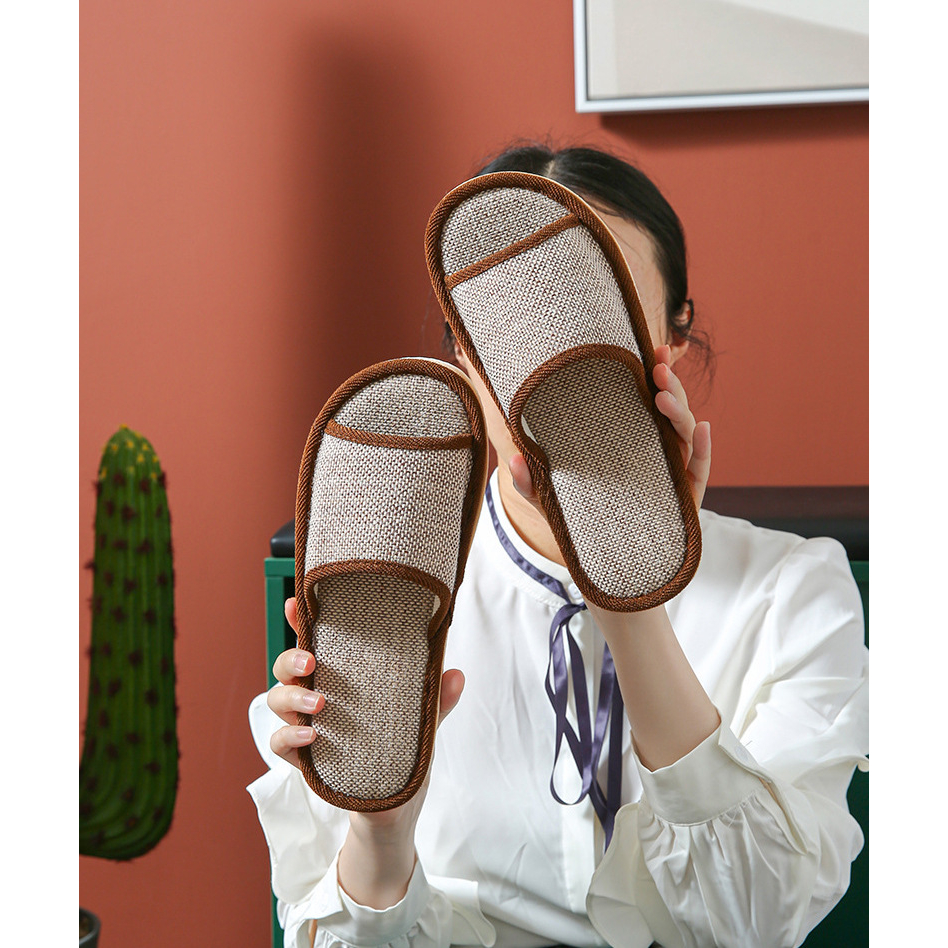 Dép vải lanh trong nhà gia dụng, nam và nữ, cặp đôi, 37-45 size