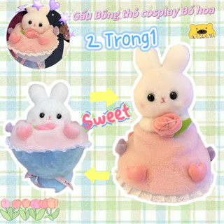 SẴN-2 Trong1 Gấu Bông con Thỏ Bunny Bông Dễ Thương