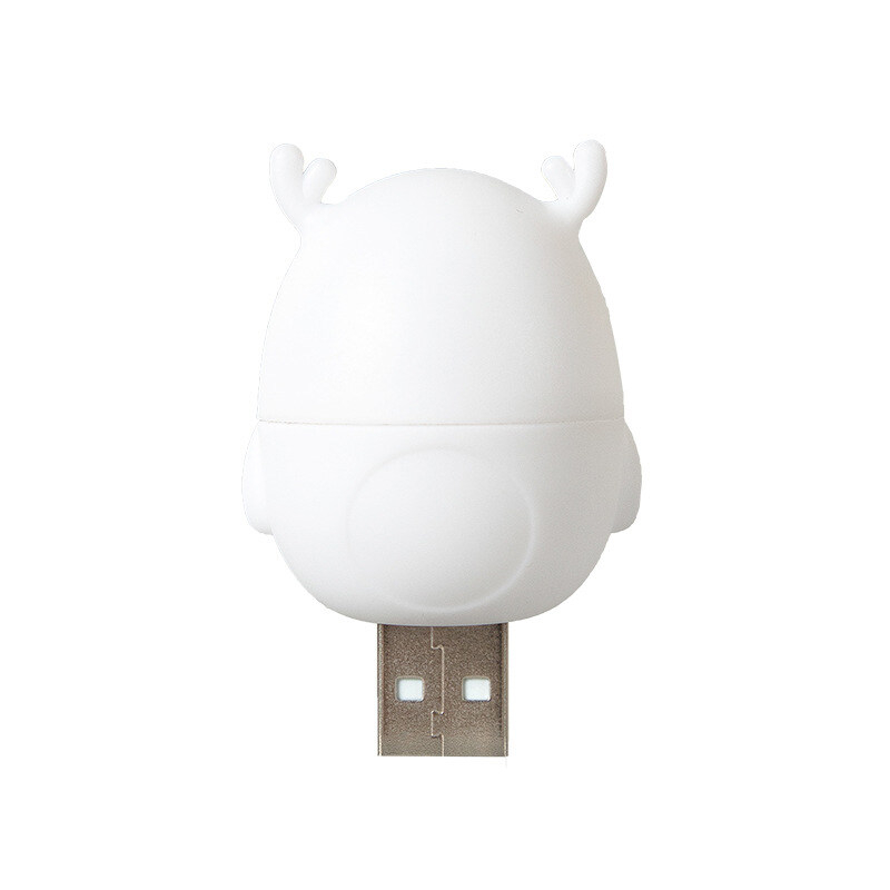 Mini usb led night light đèn hươu dễ thương không dây đèn plug-in di động