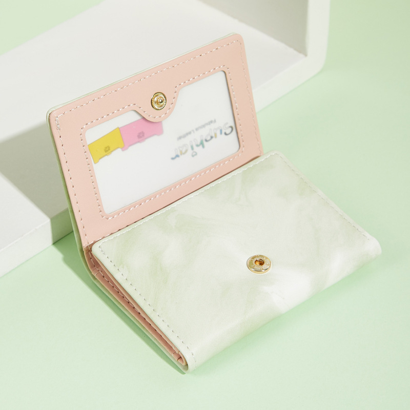 Ví Ngắn Gập Ba In Họa Tiết Đá Dễ Thương Thời Trang Mới Cho Nữ