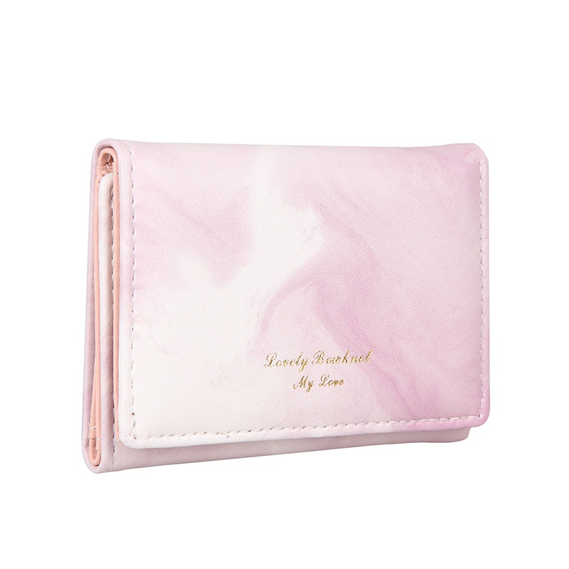 Ví Ngắn Gập Ba In Họa Tiết Đá Dễ Thương Thời Trang Mới Cho Nữ