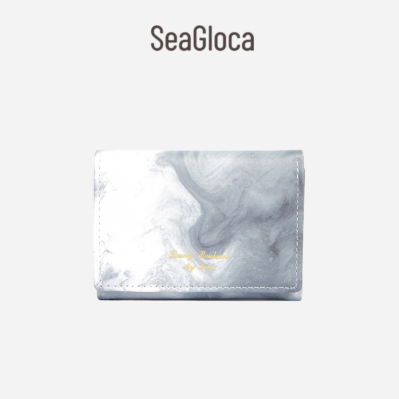 Ví Ngắn Gập Ba In Họa Tiết Đá Dễ Thương Thời Trang Mới Cho Nữ