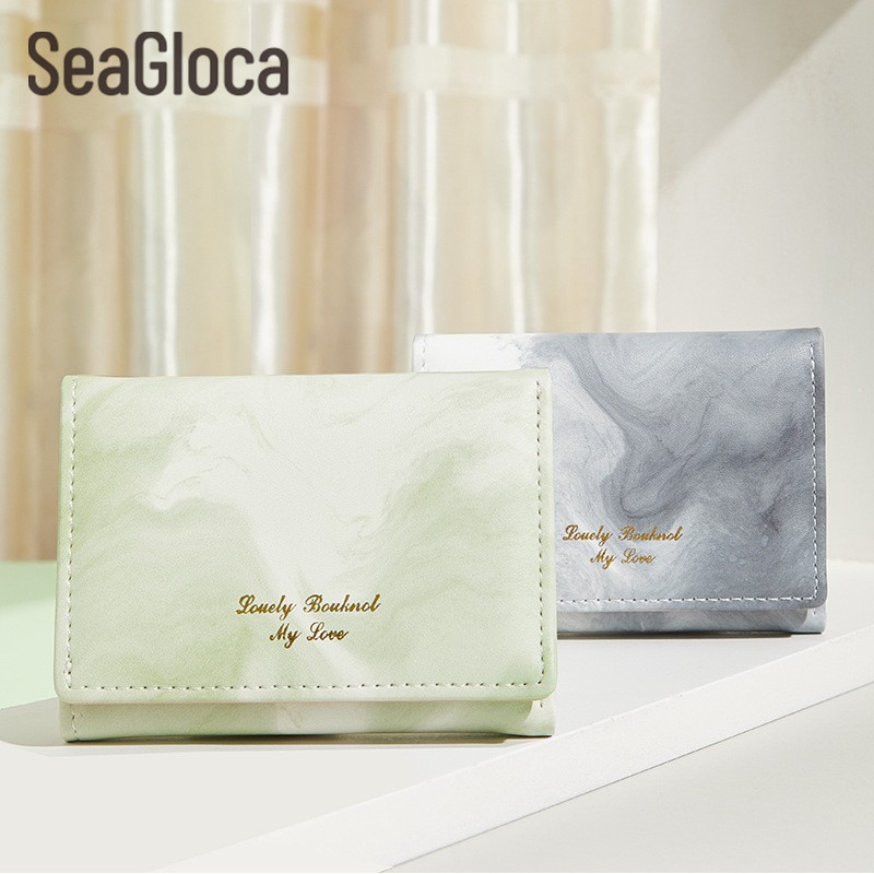 Ví Ngắn Gập Ba In Họa Tiết Đá Dễ Thương Thời Trang Mới Cho Nữ