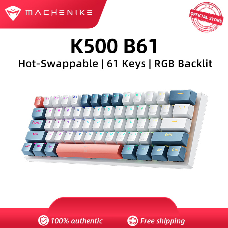 Bàn phím cơ chơi game MACHENIKE K500 B61 60% phím có dây RGB