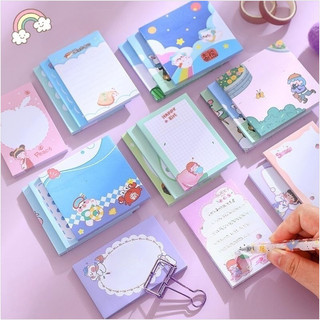 Jy : 80/50 sheets cartoon memo note pad n times sticky note paper message sticker
