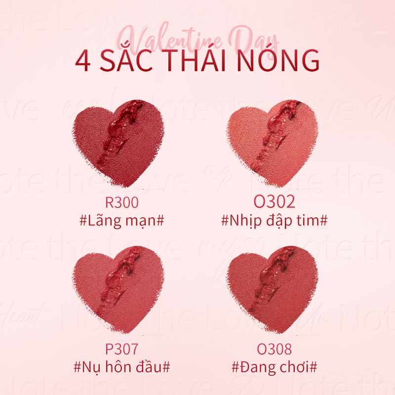 【COLORKEY】Bộ Quà Tặng Son Môi Nhật Ký Tình Yêu Watery Matte Lipgloss Chống Nước Lâu Trôi Bộ 1.8G * 4