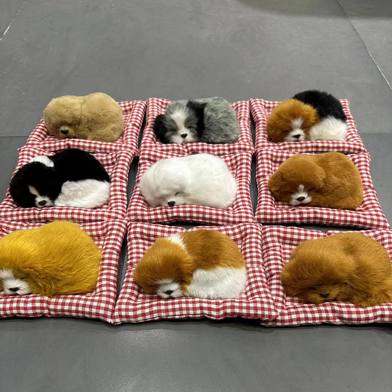 Đồ chơi búp bê chó con ngủ mô phỏng dễ thương với âm thanh món quà trang trí đồ chơi trẻ em