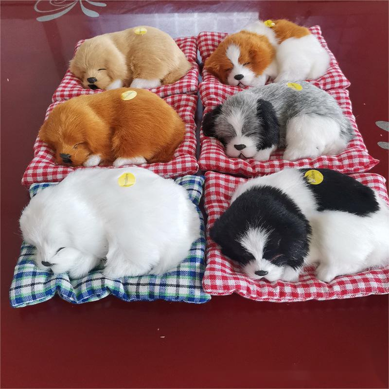 Đồ chơi búp bê chó con ngủ mô phỏng dễ thương với âm thanh món quà trang trí đồ chơi trẻ em