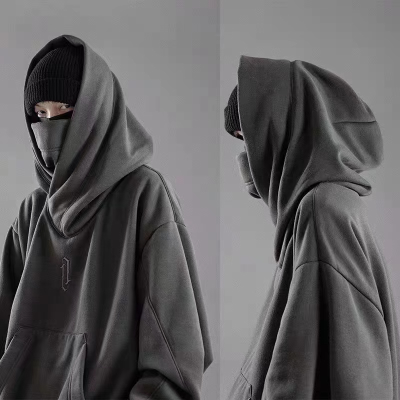 Hàn Quốc Áo hoodie nam Haraki Thời Trang 2023 Cho Cặp Đôi tay dài cổ cao dáng rộng màu trơn phong cách hip hop đường phố