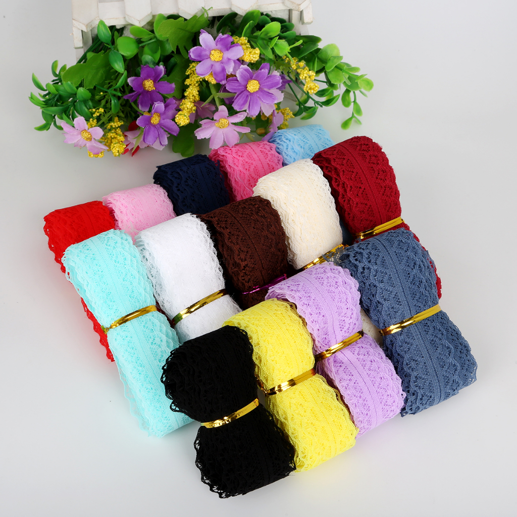 Cuộn Vải Ren 5-12 Yard Rộng 28mm Không Co Giãn Dùng May Vá Và Trang Trí Diy