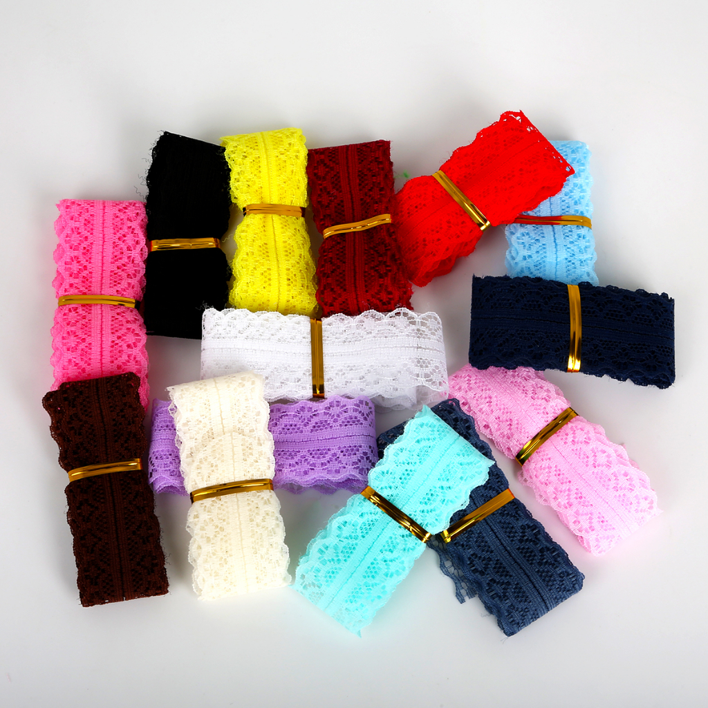 Cuộn Vải Ren 5-12 Yard Rộng 28mm Không Co Giãn Dùng May Vá Và Trang Trí Diy