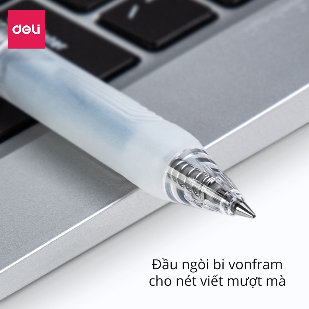 Deli A575 0.5mm bút gel màu đen đỏ đen bút mực học sinh bút viết trơn trường cung cấp văn phòng