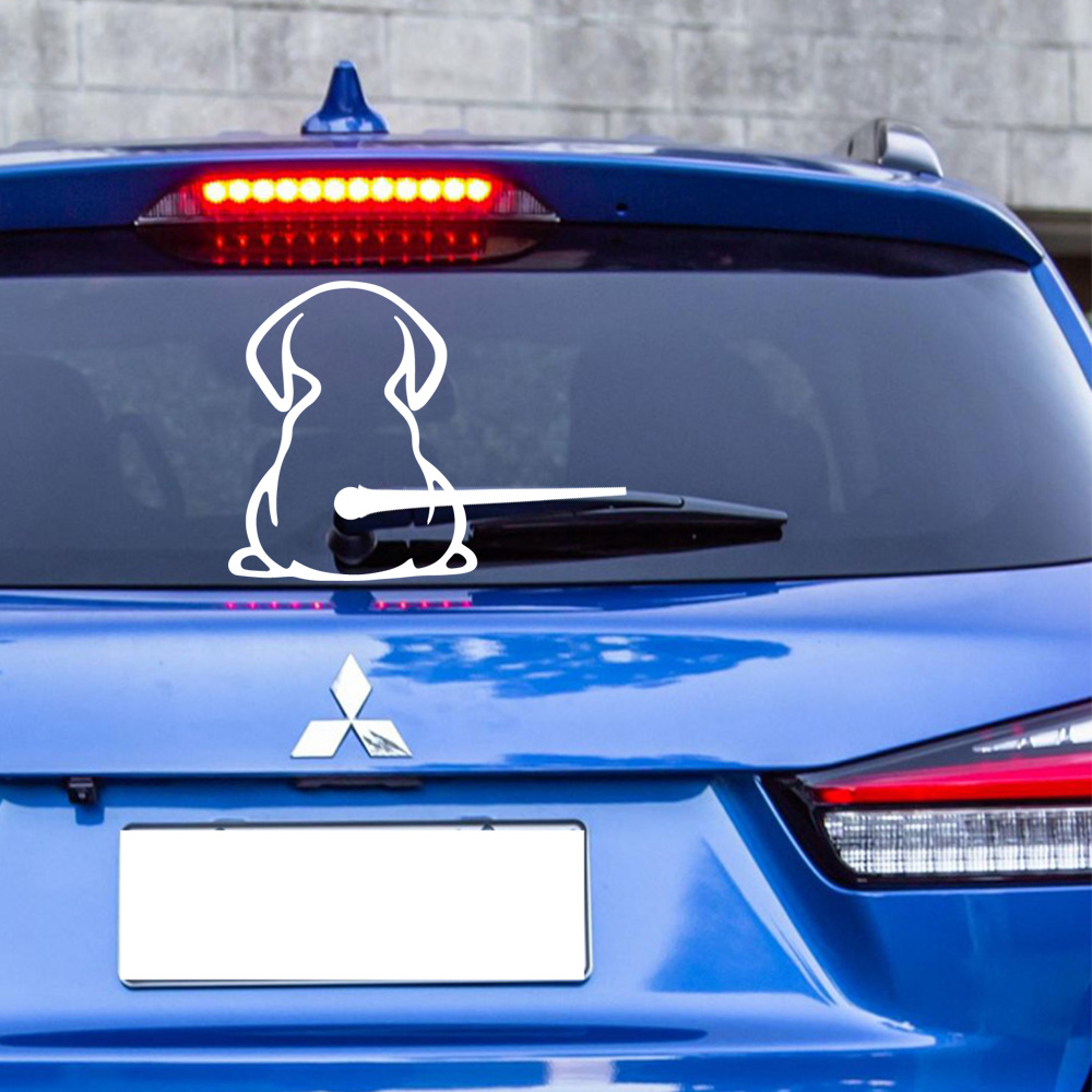 Đề can chó chống thấm nước gạt nước phía sau decal con chó vui nhộn di chuyển đuôi dán cho ô tô trang trí kính chắn gió phía sau