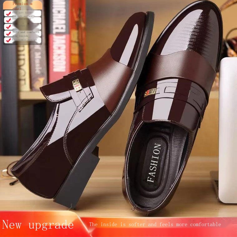 Slip on men dress shoes nam oxfords fashion dress men shoes 2023 new classic leather men's suits shoes giày nam