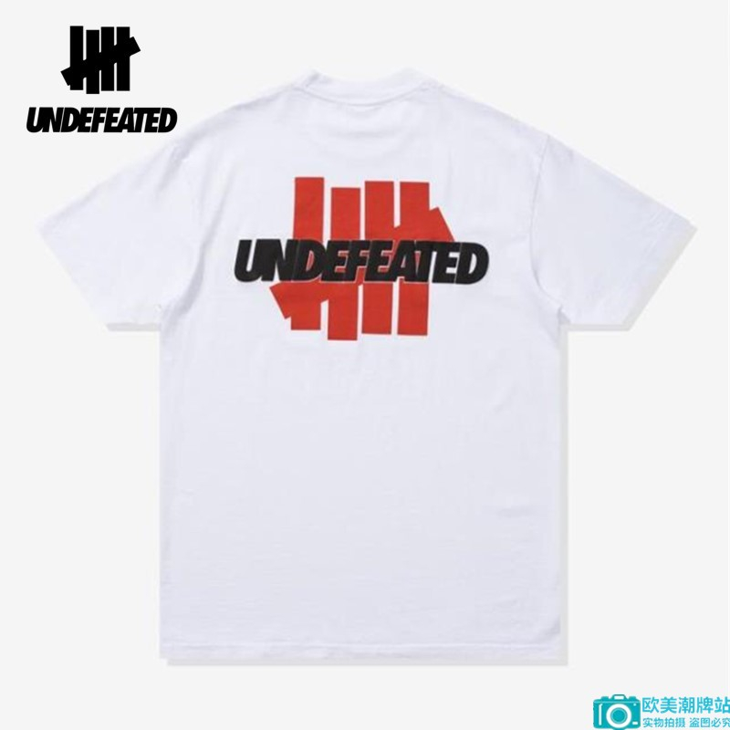 Logo undefeated in nam và nữ cotton tinh khiết cổ tròn thường ngắn tay áo t-shirt