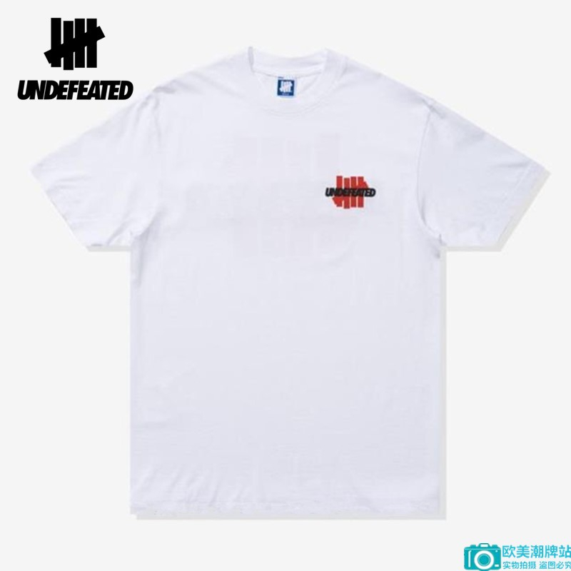 Logo undefeated in nam và nữ cotton tinh khiết cổ tròn thường ngắn tay áo t-shirt