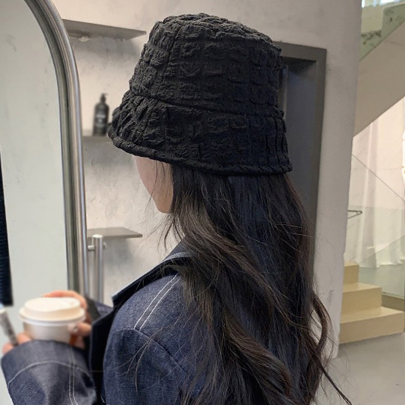 Mũ nữ thiết kế phong cách tối giản cảm giác màu rắn mũ xô seersucker