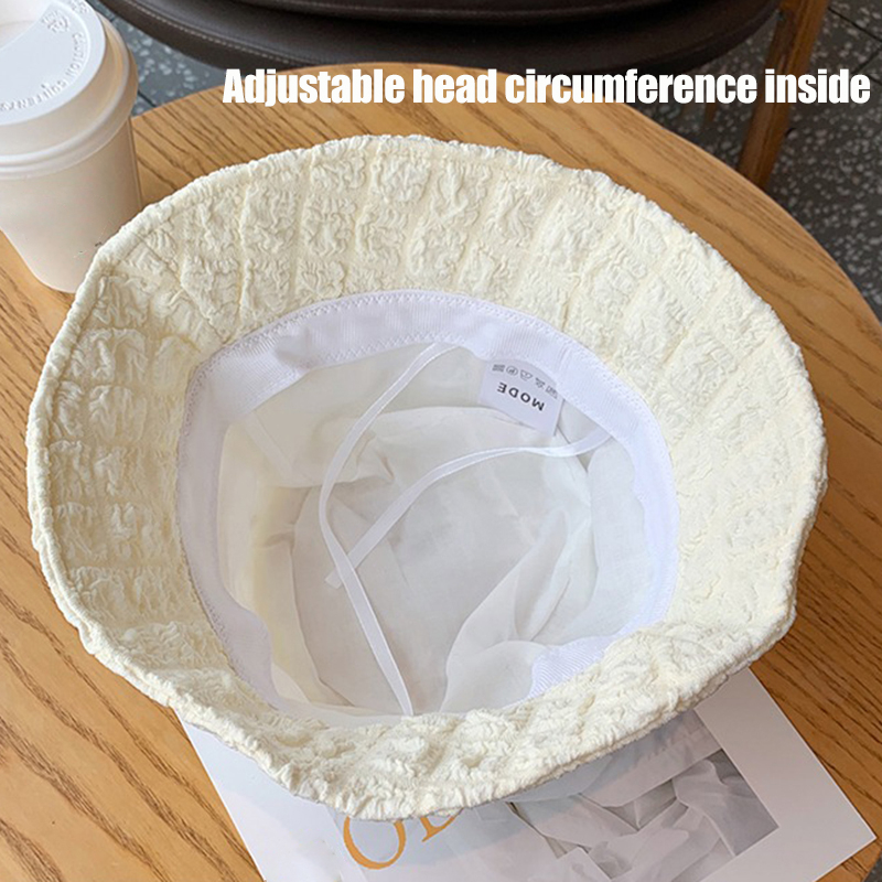 Mũ nữ thiết kế phong cách tối giản cảm giác màu rắn mũ xô seersucker