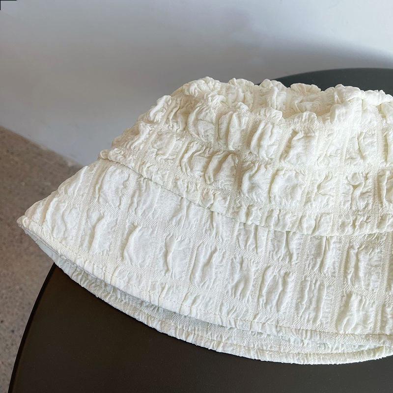 Mũ nữ thiết kế phong cách tối giản cảm giác màu rắn mũ xô seersucker