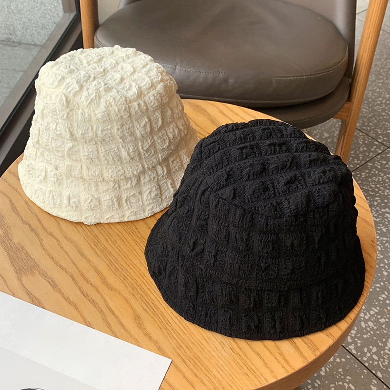 Mũ nữ thiết kế phong cách tối giản cảm giác màu rắn mũ xô seersucker