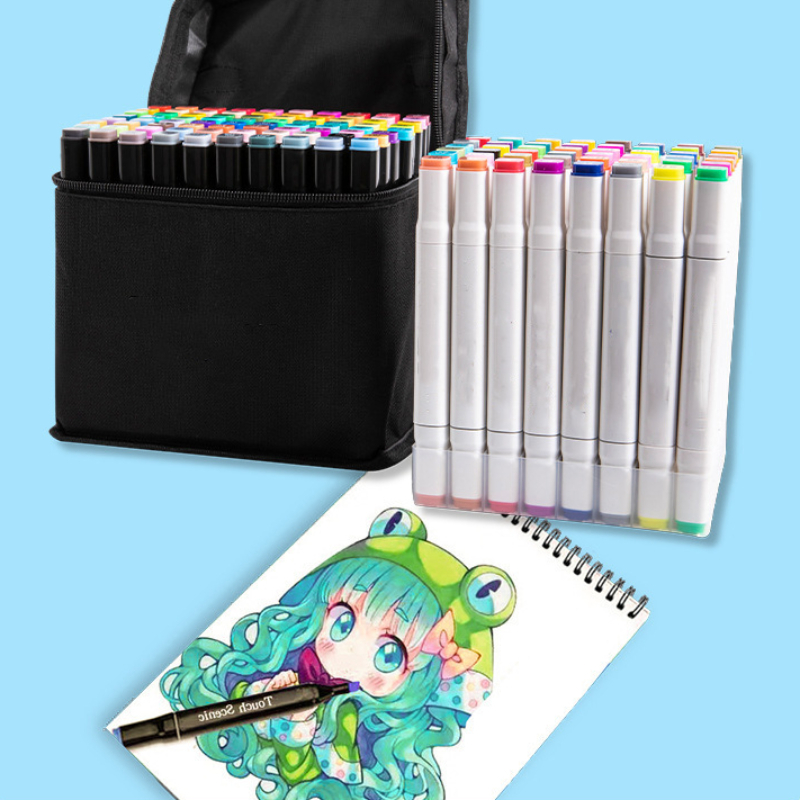 Bút Marker brush Đánh Dấu 2 Đầu Bút Vẽ Tranh Màu Nước 24/36/60/80 Màu Bút Màu Dạ Cho Học Sinh Và Trẻ Em Bút  touch