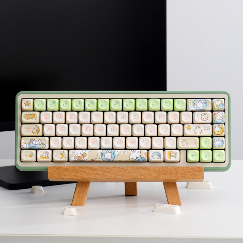 Gmk space rabbit 143 key pbt keycaps dye thăng hoa moa rất cao cho bàn phím cơ mũ nóng cá tính dễ thương phù hợp với 64/67/84