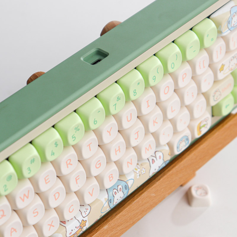 Gmk space rabbit 143 key pbt keycaps dye thăng hoa moa rất cao cho bàn phím cơ mũ nóng cá tính dễ thương phù hợp với 64/67/84