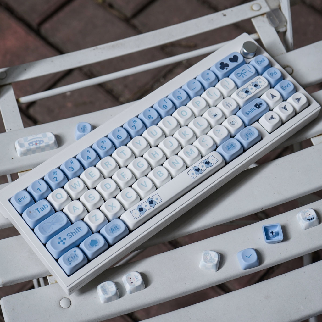 Gmk alice rabbit 145 key pbt keycaps dye thăng hoa moa rất cao cho bàn phím cơ mũ nóng dễ thương cá tính phù hợp 64/67/84