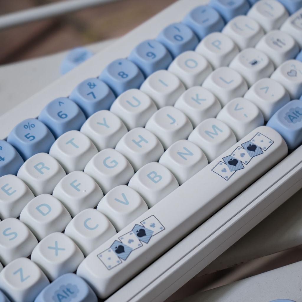 Gmk alice rabbit 145 key pbt keycaps dye thăng hoa moa rất cao cho bàn phím cơ mũ nóng dễ thương cá tính phù hợp 64/67/84