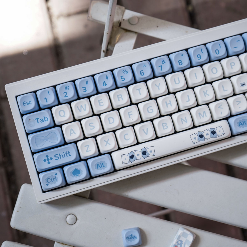Gmk alice rabbit 145 key pbt keycaps dye thăng hoa moa rất cao cho bàn phím cơ mũ nóng dễ thương cá tính phù hợp 64/67/84