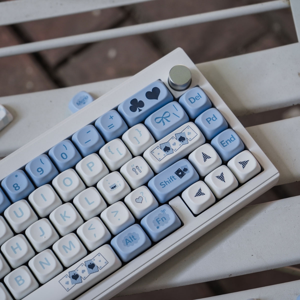 Gmk alice rabbit 145 key pbt keycaps dye thăng hoa moa rất cao cho bàn phím cơ mũ nóng dễ thương cá tính phù hợp 64/67/84