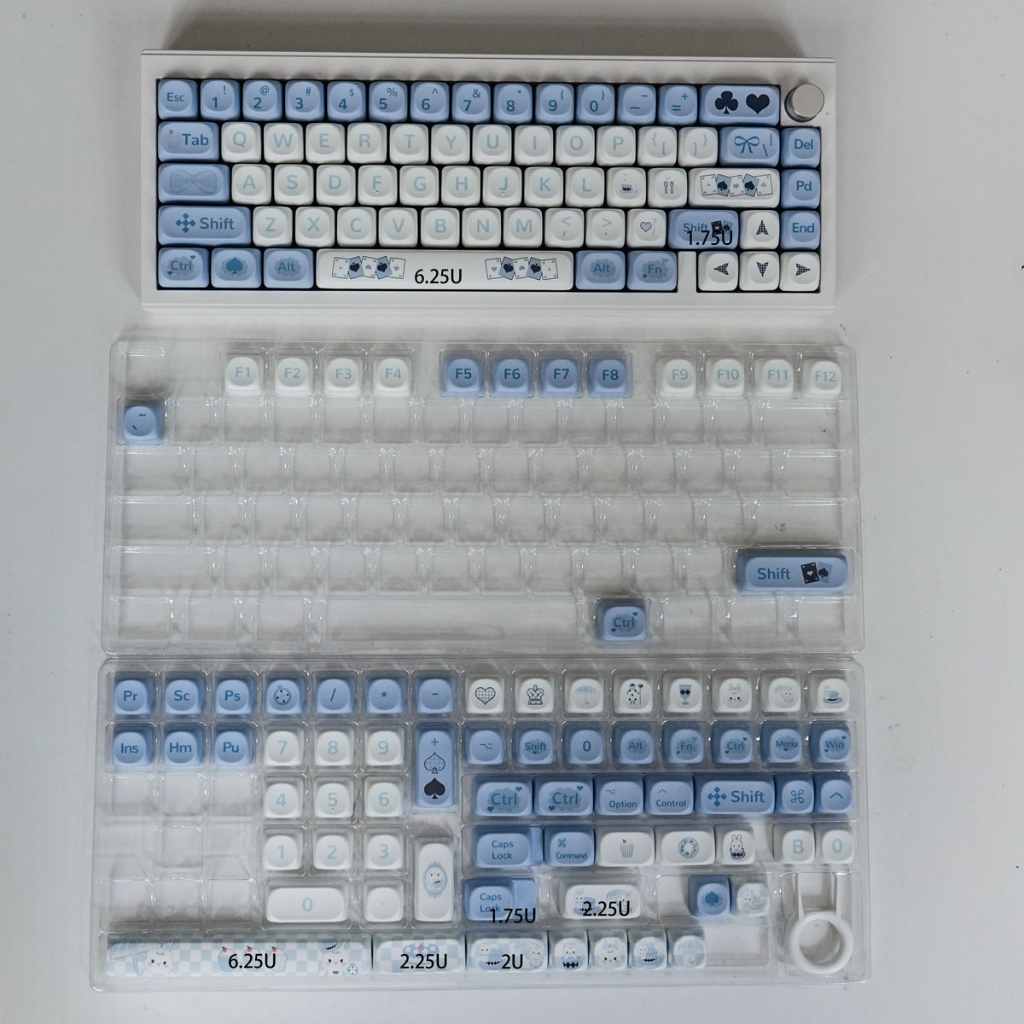 Gmk alice rabbit 145 key pbt keycaps dye thăng hoa moa rất cao cho bàn phím cơ mũ nóng dễ thương cá tính phù hợp 64/67/84