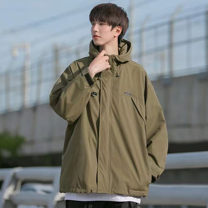 Áo khoác nam form rộng kaki không thấm nước chống nắng vải chất áo khoác bomber túi khóa kéo cao cấp áo khoác jacket nam nữ