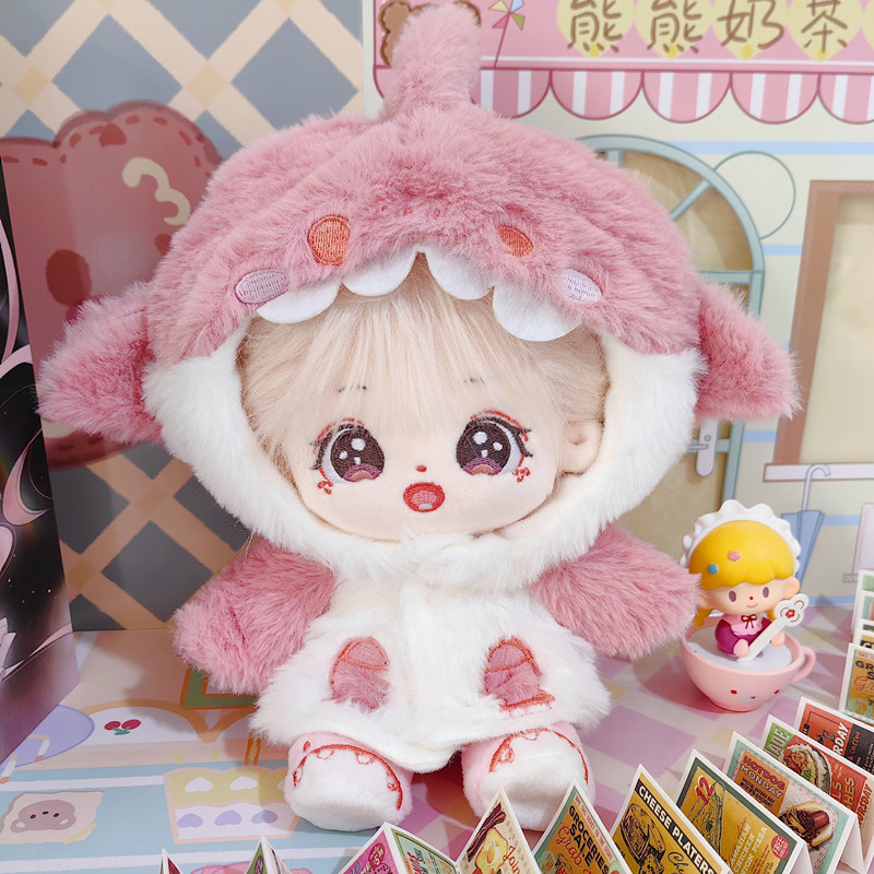 Phụ kiện búp bê thần tượng k-pop bộ quần áo búp bê 20cm áo khoác cá mập màu hồng áo khoác hoạt hình  i-dle twice tzuyu quần jean mới lisa jennie jisoo người hâm mộ quà tặng