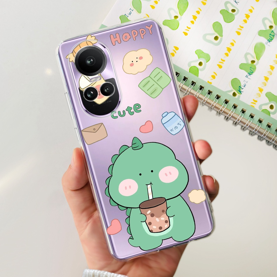 Oppo reno10 10 pro 10pro + 5g 2023 vỏ điện thoại hình mèo dionsaur dễ thương reno 10 10pro plus cph2521 cph2531 cph2525 vỏ tpu silicon mềm