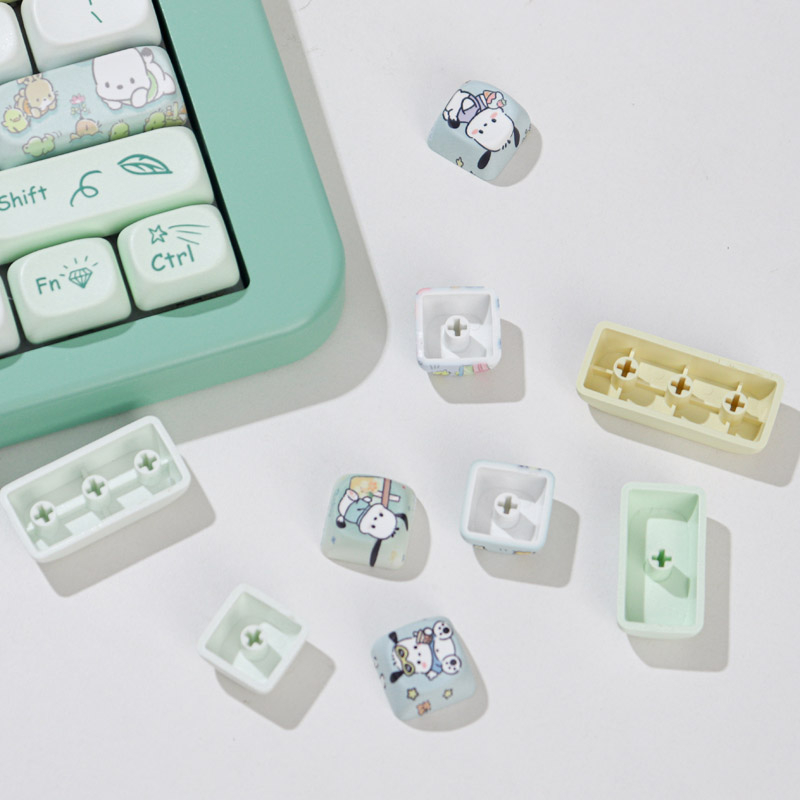 Gmk cute dog 148 key pbt keycaps dye sublimation moa profile cho bàn phím cơ keycap thích ứng cá tính dễ thương 61/68