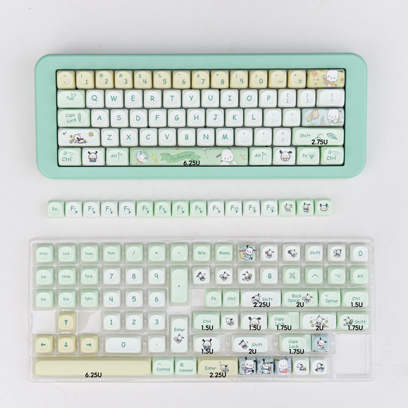 Gmk cute dog 148 key pbt keycaps dye sublimation moa profile cho bàn phím cơ keycap thích ứng cá tính dễ thương 61/68