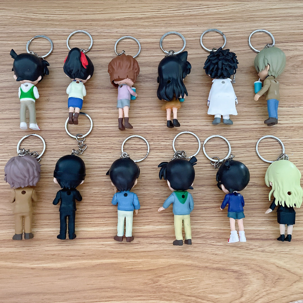 12 cái / bộ 6 cm anime thám tử lừng danh conan keychain bag mặt dây chuyền hình hoạt hình người giữ chìa khóa trẻ em người hâm mộ quà tặng sinh nhật